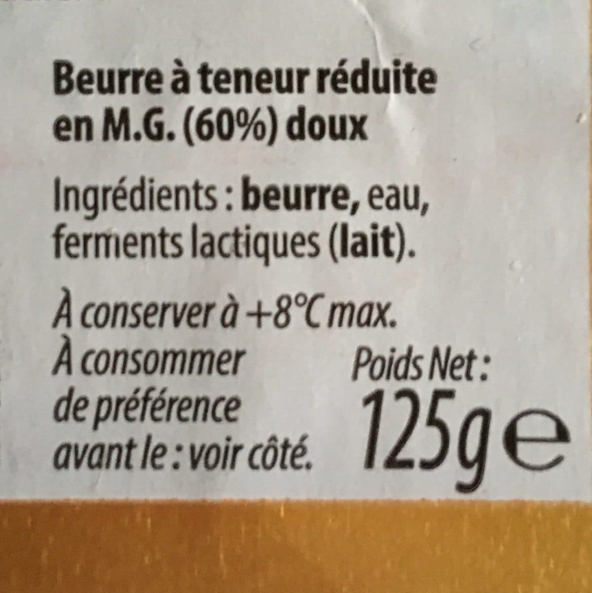 Elle & Vire Beurre a teneur reduite en M.G. packshot