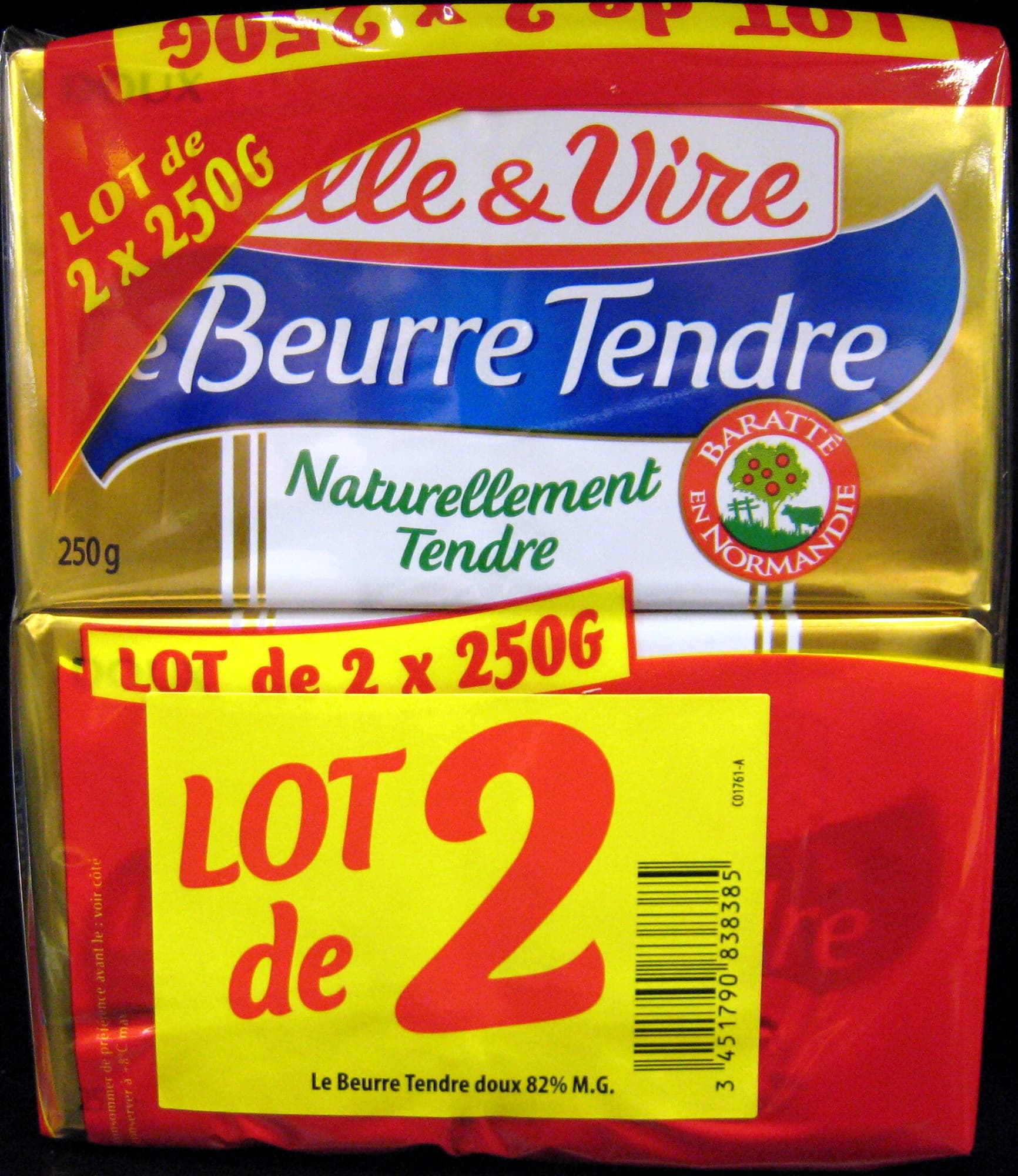 Elle & Vire Le Beurre Tendre (lot de 2 x 250 g) Elle & Vire packshot