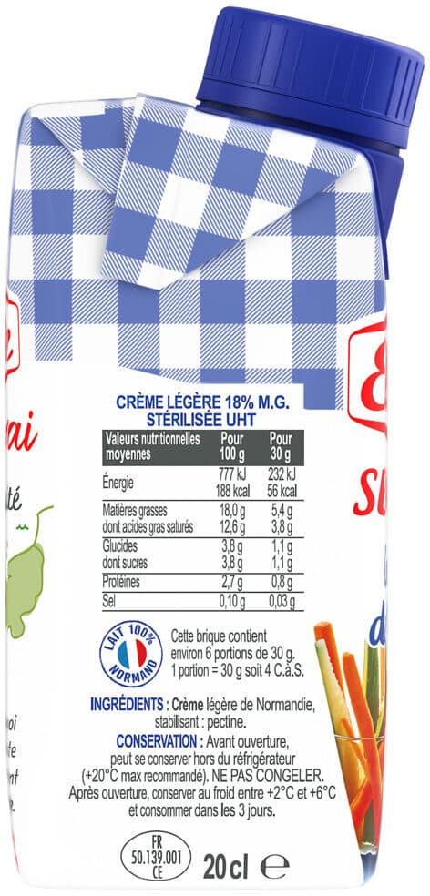 Elle & Vire La Crème Semi-Epaisse Légère 18%MG packshot