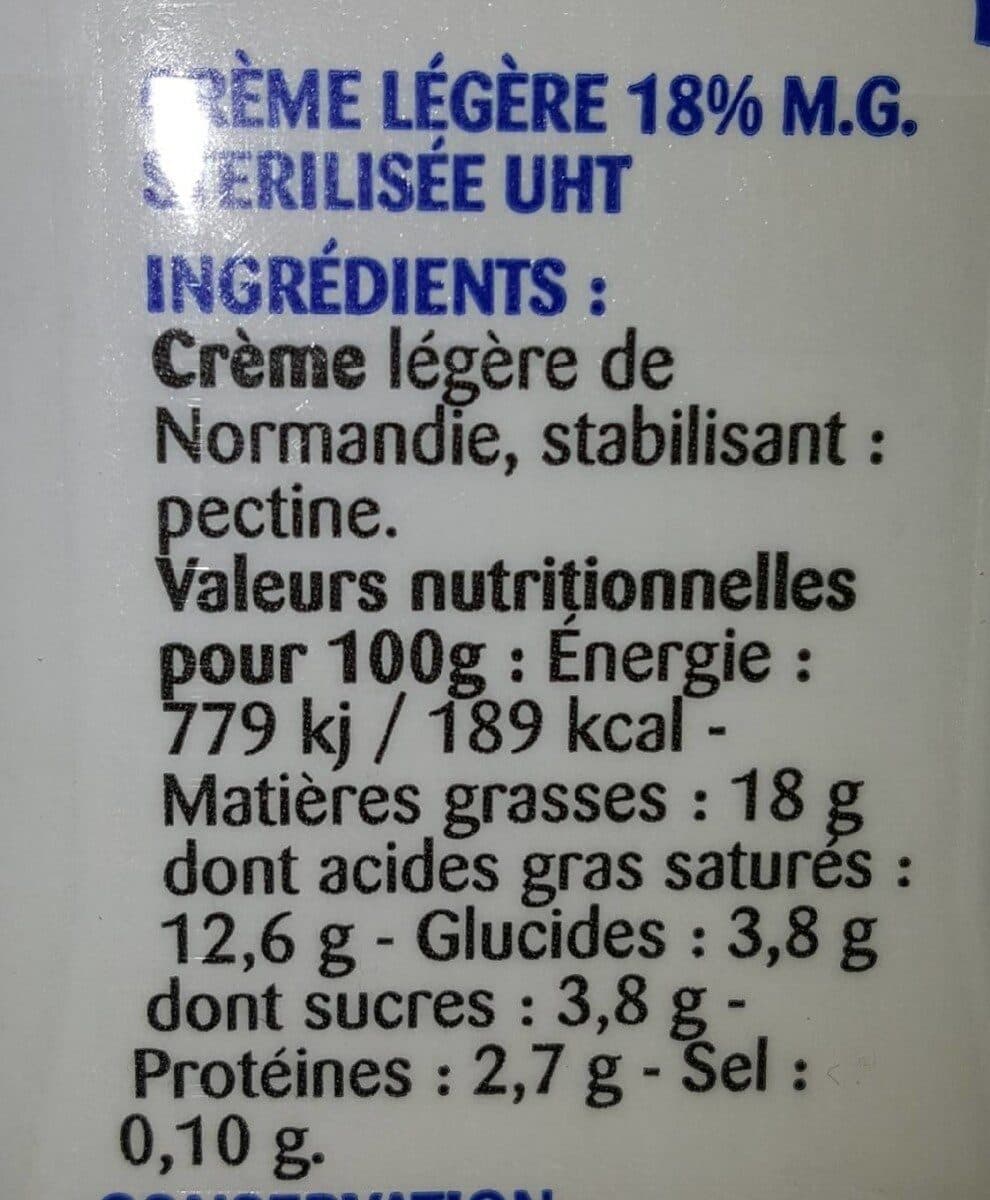 Elle & Vire La Crème Semi-Epaisse Légère 18%MG packshot
