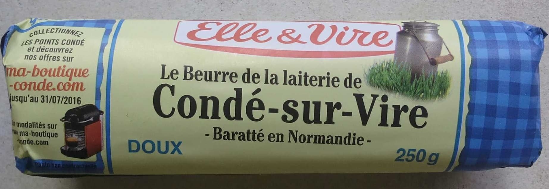 Elle & Vire Le Beurre De Condé-Sur-Vire Doux packshot