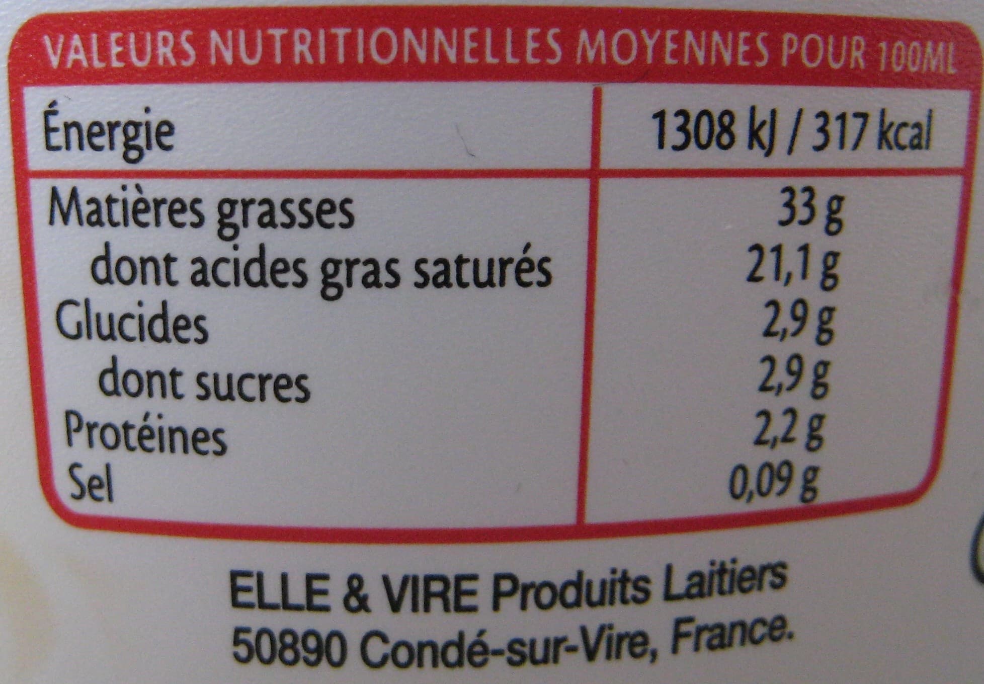 Elle & Vire Crème fraîche épaisse packshot