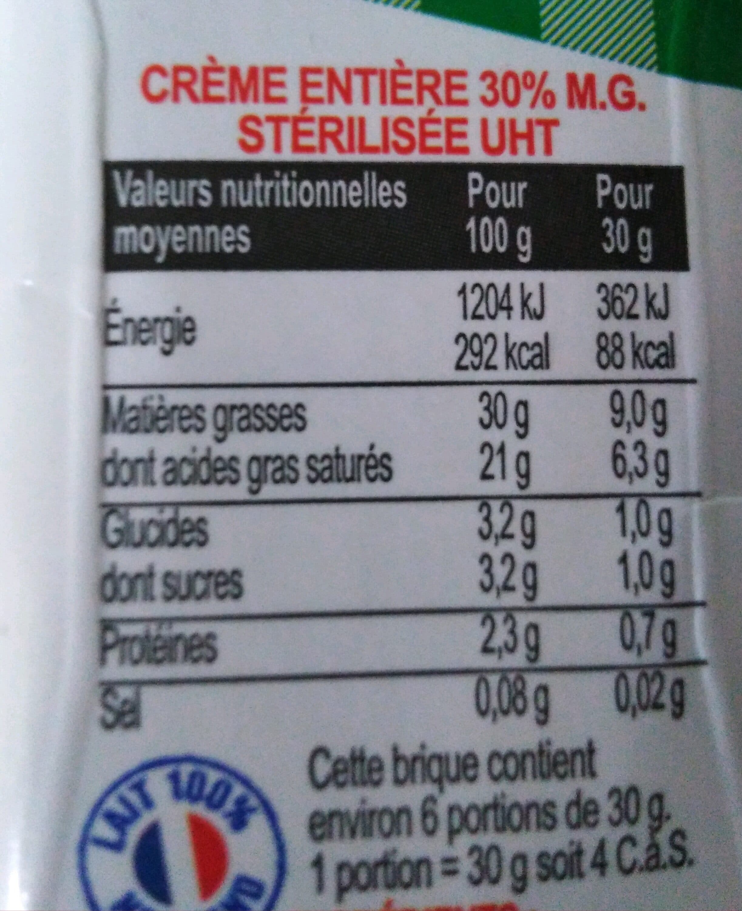Elle & Vire La Crème Entière De Normandie 30%MG packshot