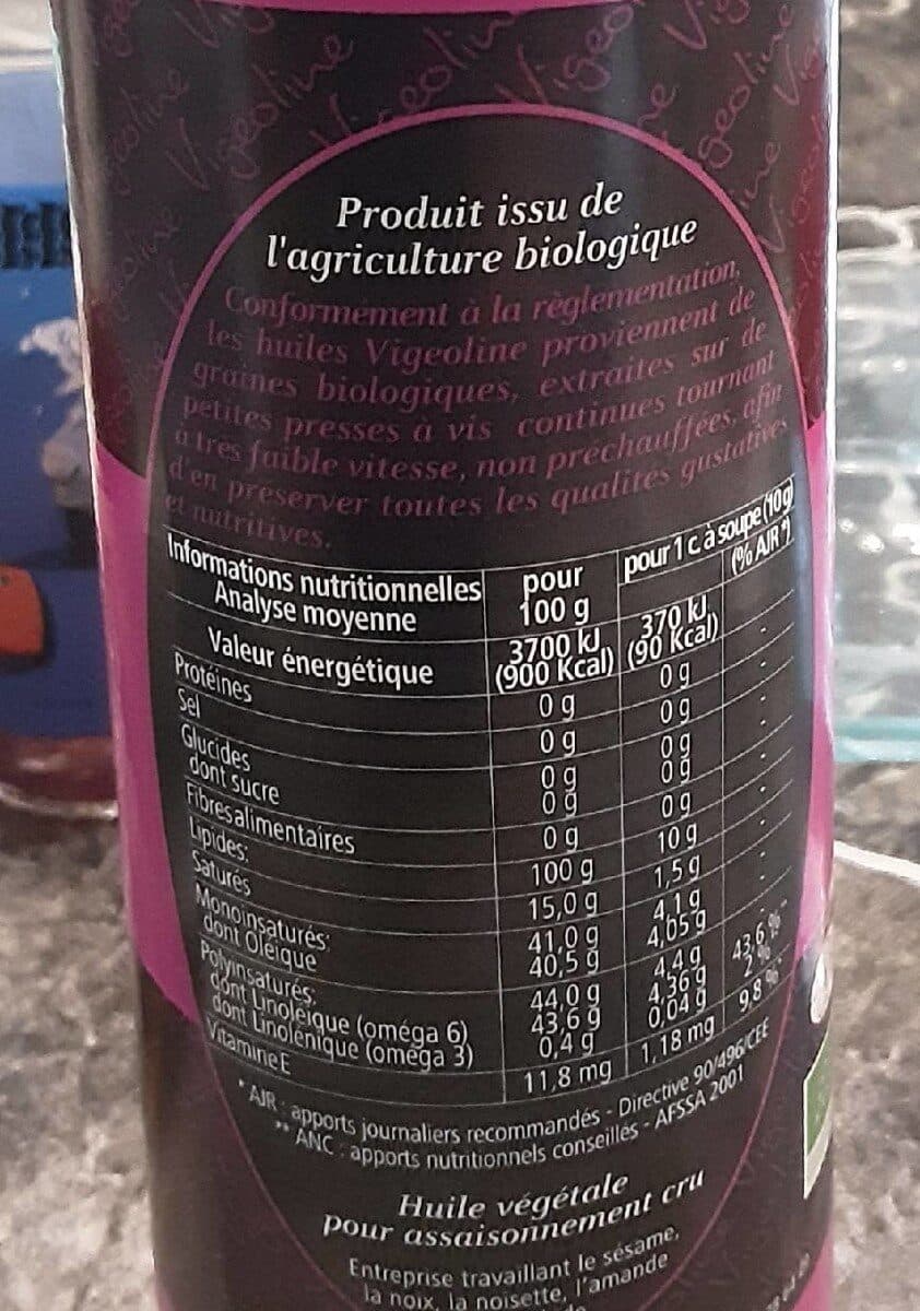 Open Food Facts Huile vierge de Sésame Biologique packshot
