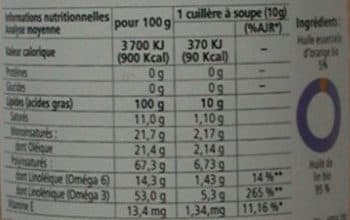 VIGEAN Huile vierge de LIN aromatisée à l'orange packshot