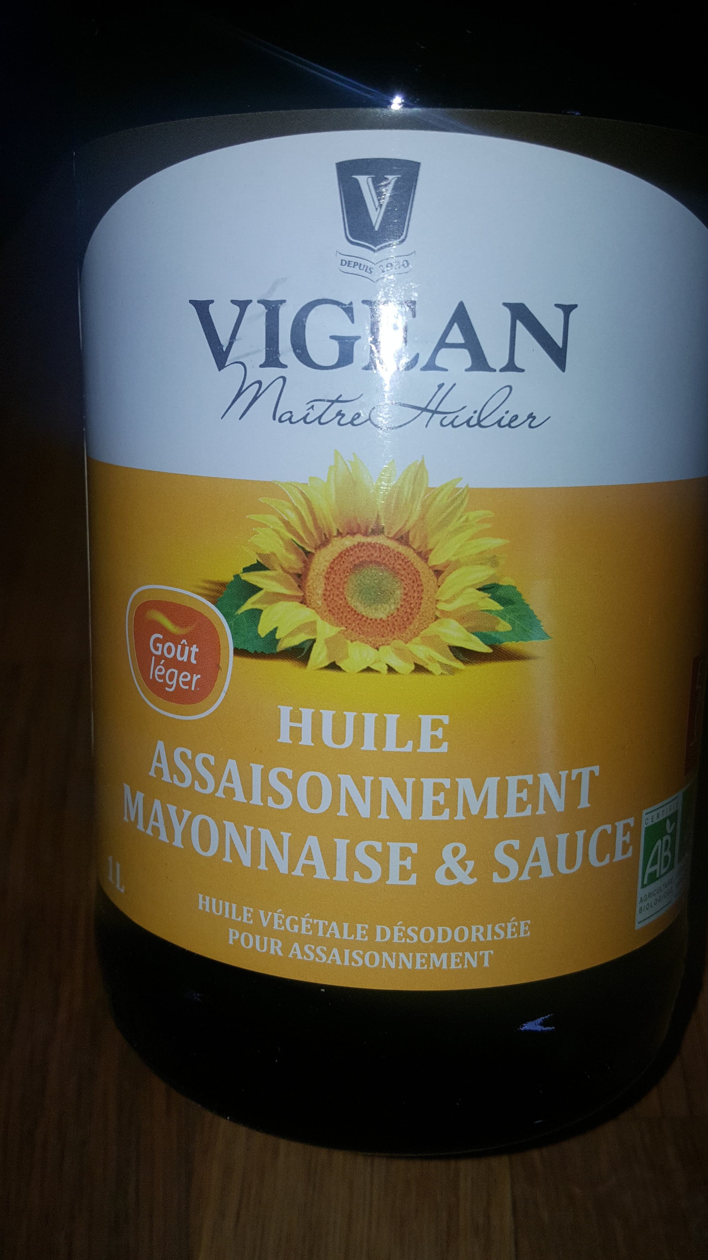 Vigean Huile Assaisonnement Et Sauce Desodorisee packshot