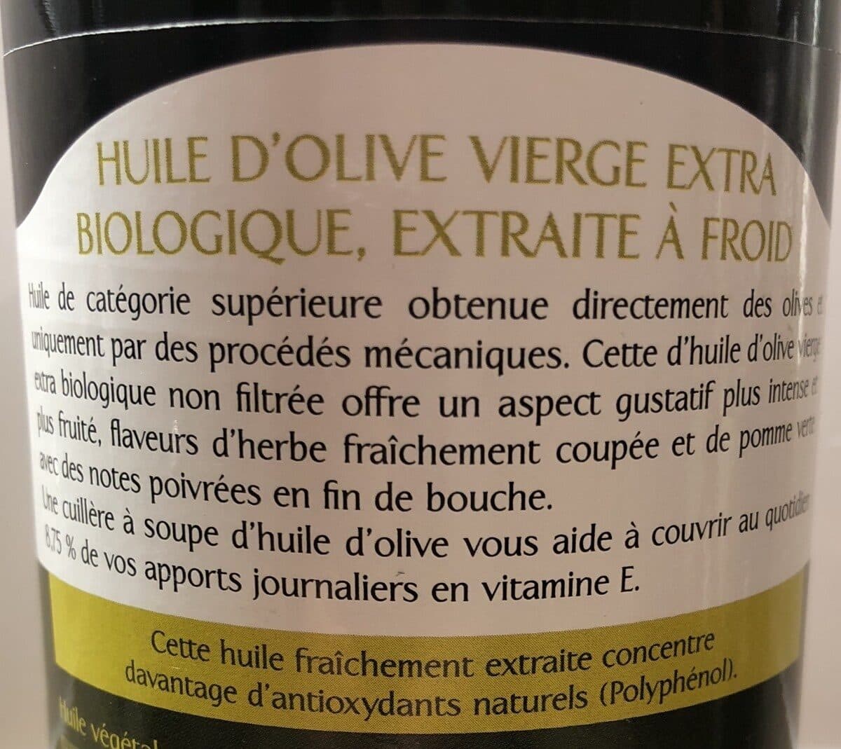 Vigean Huile d'Olive Non Filtrée packshot