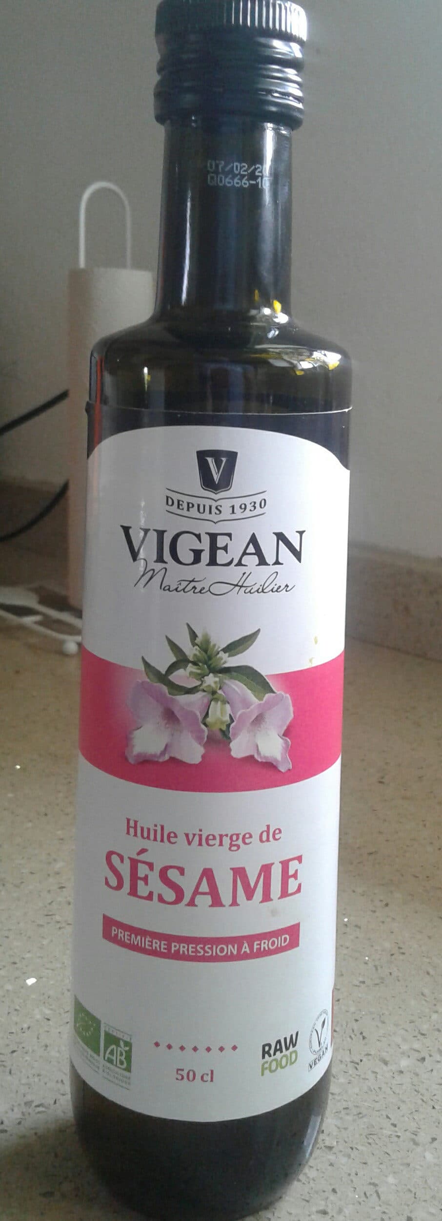 Vigean Huile De Sésame Première Pression à Froid Bio - 500 ML - Vigean packshot