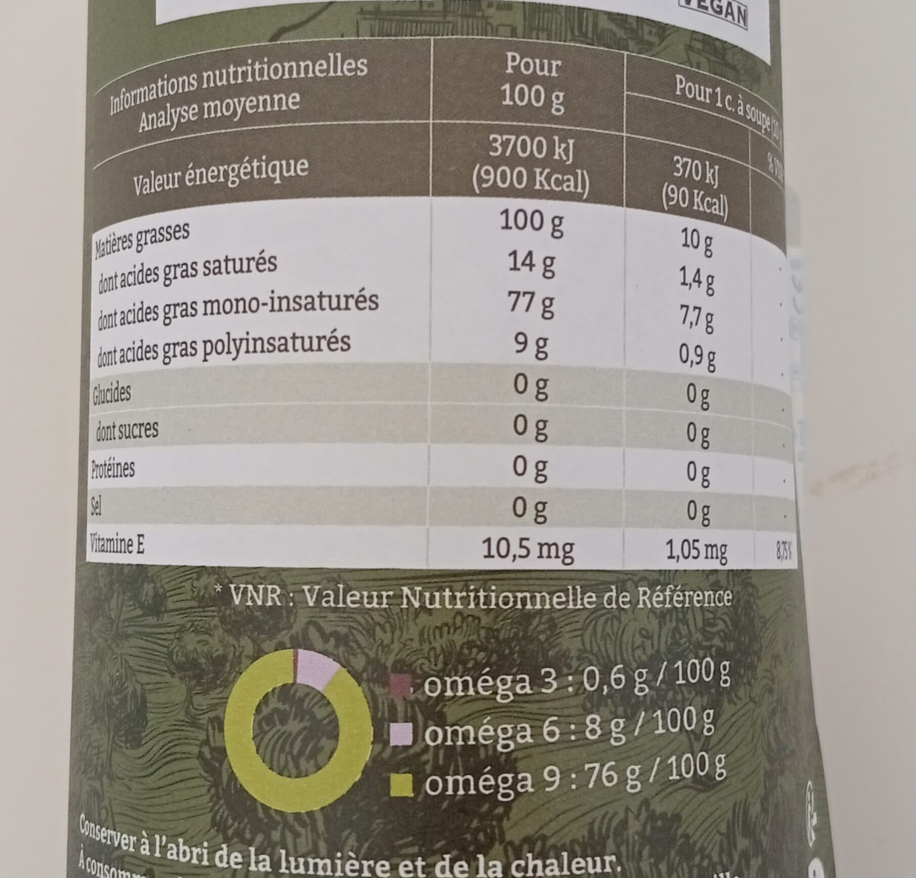 Vigean Huile d'olive bio de Grèce packshot