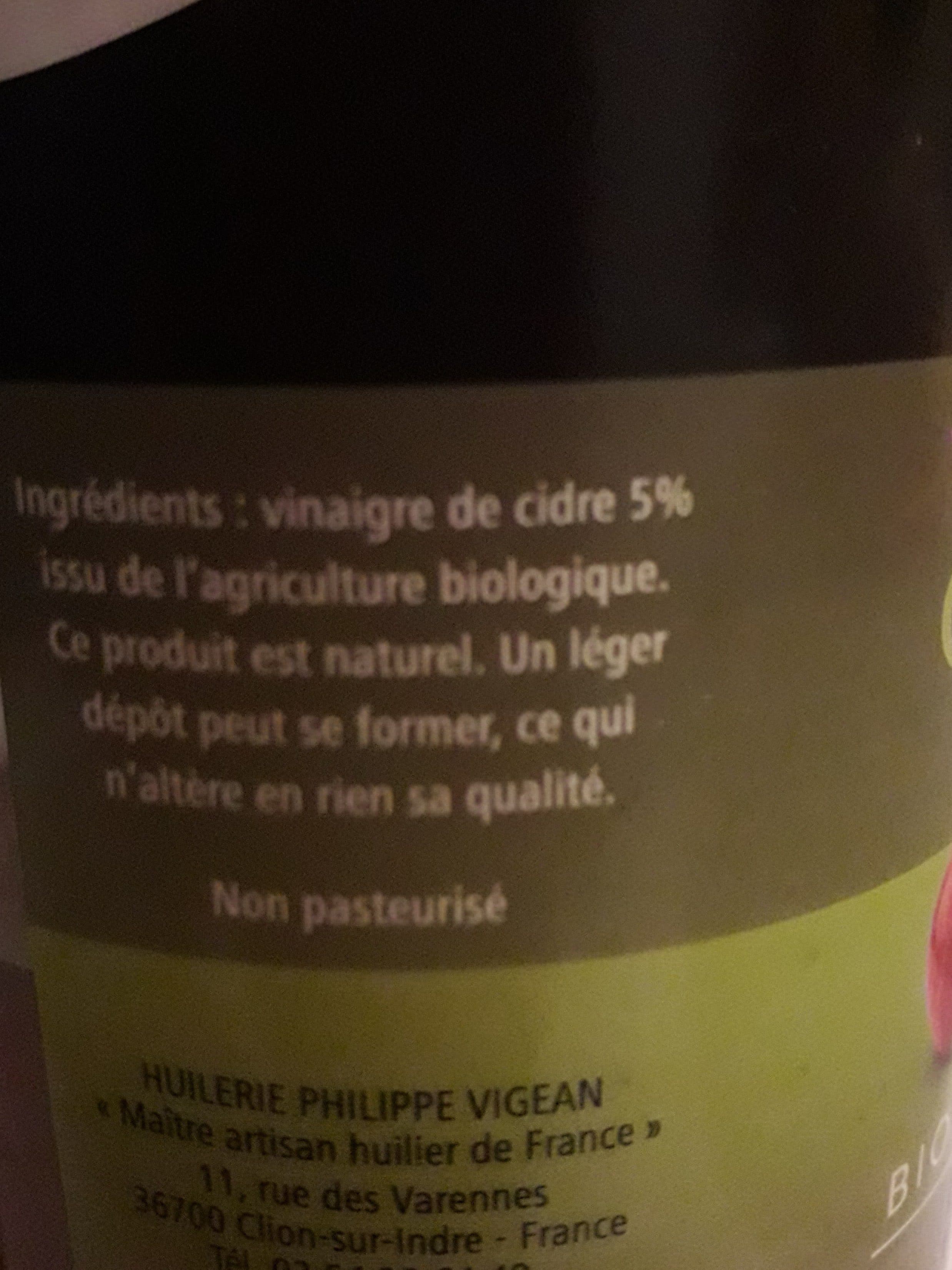 Huilerie Vigean 1L Vinaigre De Cidre Vigean packshot