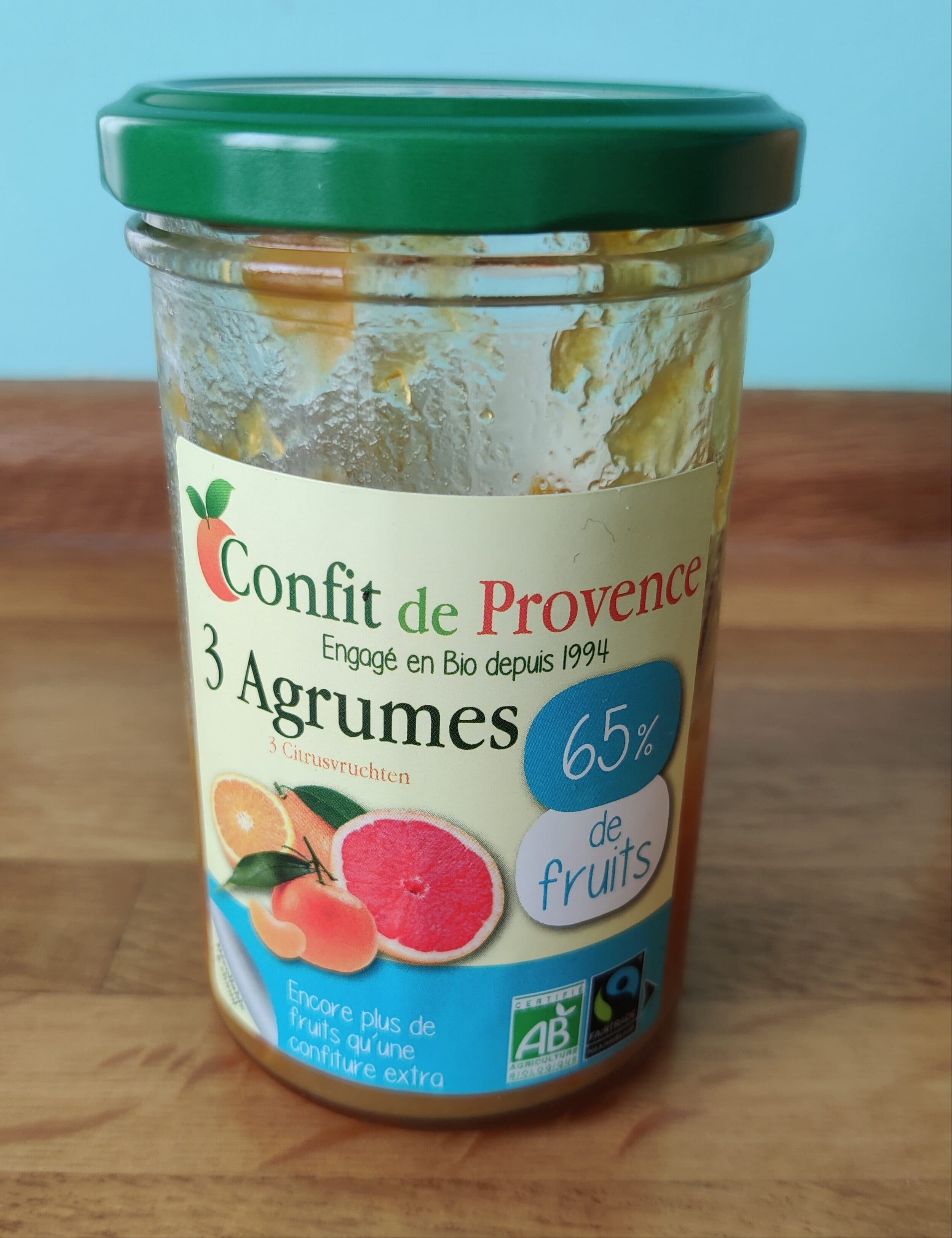 Confit de provence Confitures Bio 3 agrumes packshot