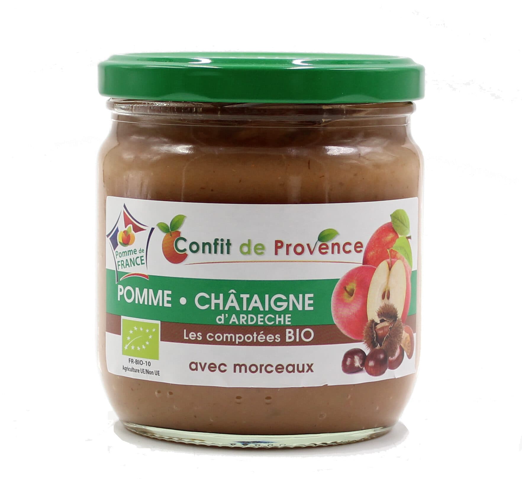 Confit de provence Compote avec morceaux : pomme de France packshot