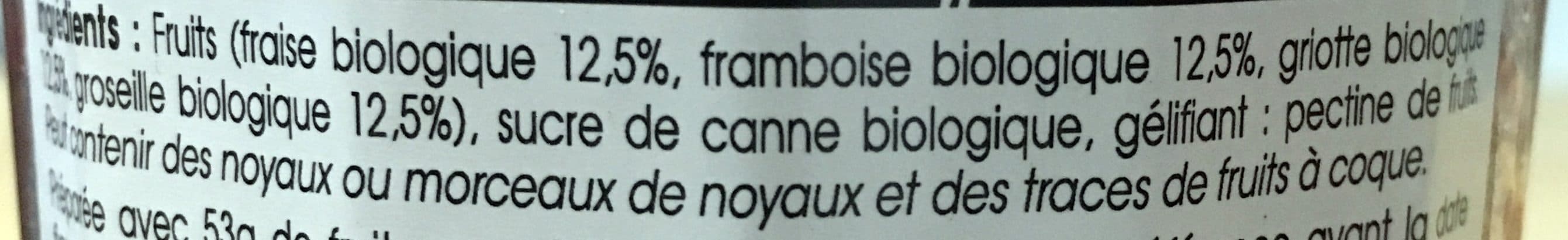 Vergers Des Alpilles Confiture extra 4 fruits rouges bio packshot