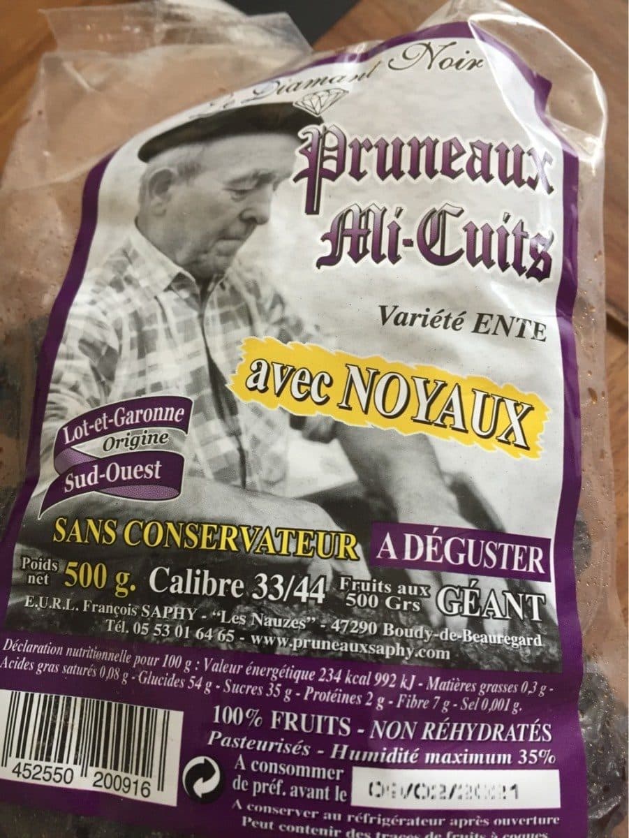 Open Food Facts Pruneaux mi cuits packshot