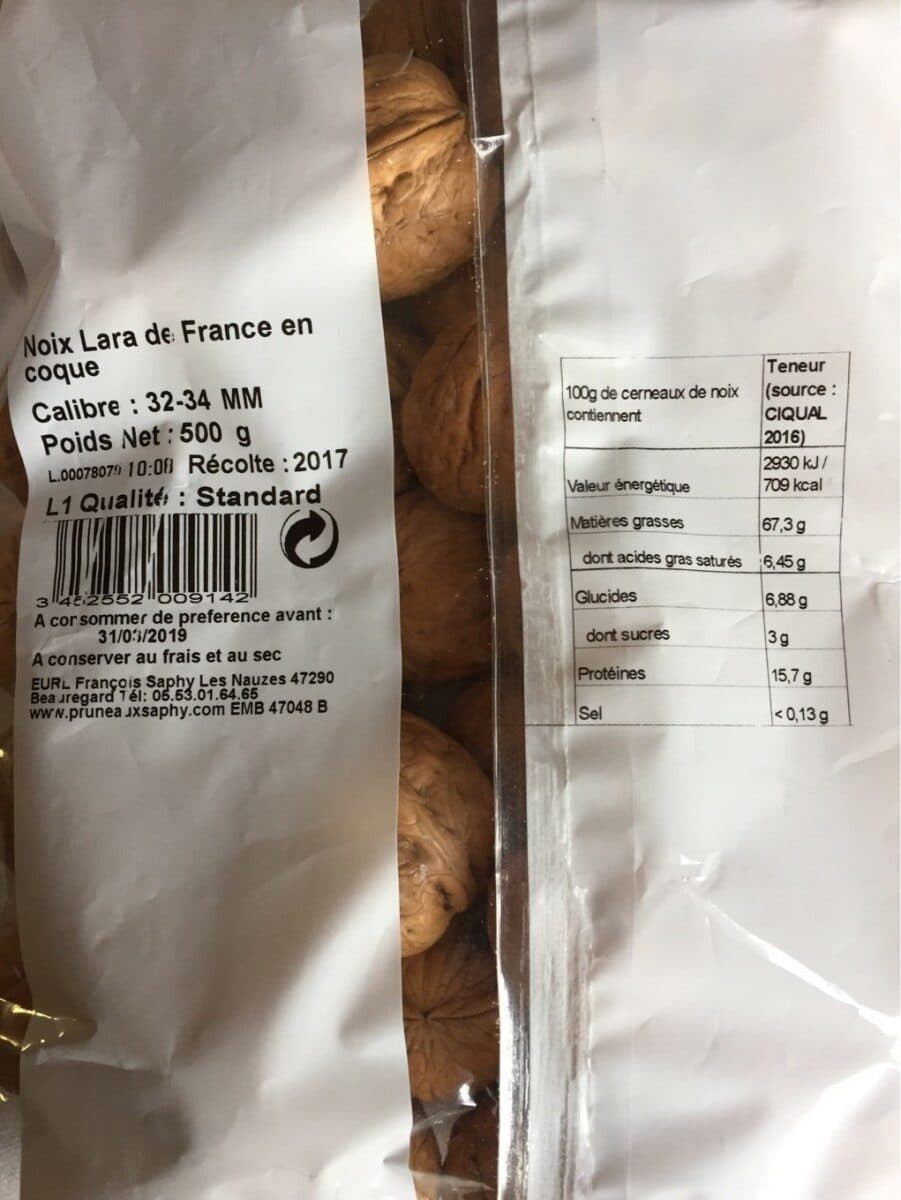 Open Food Facts Noix Lara de France packshot