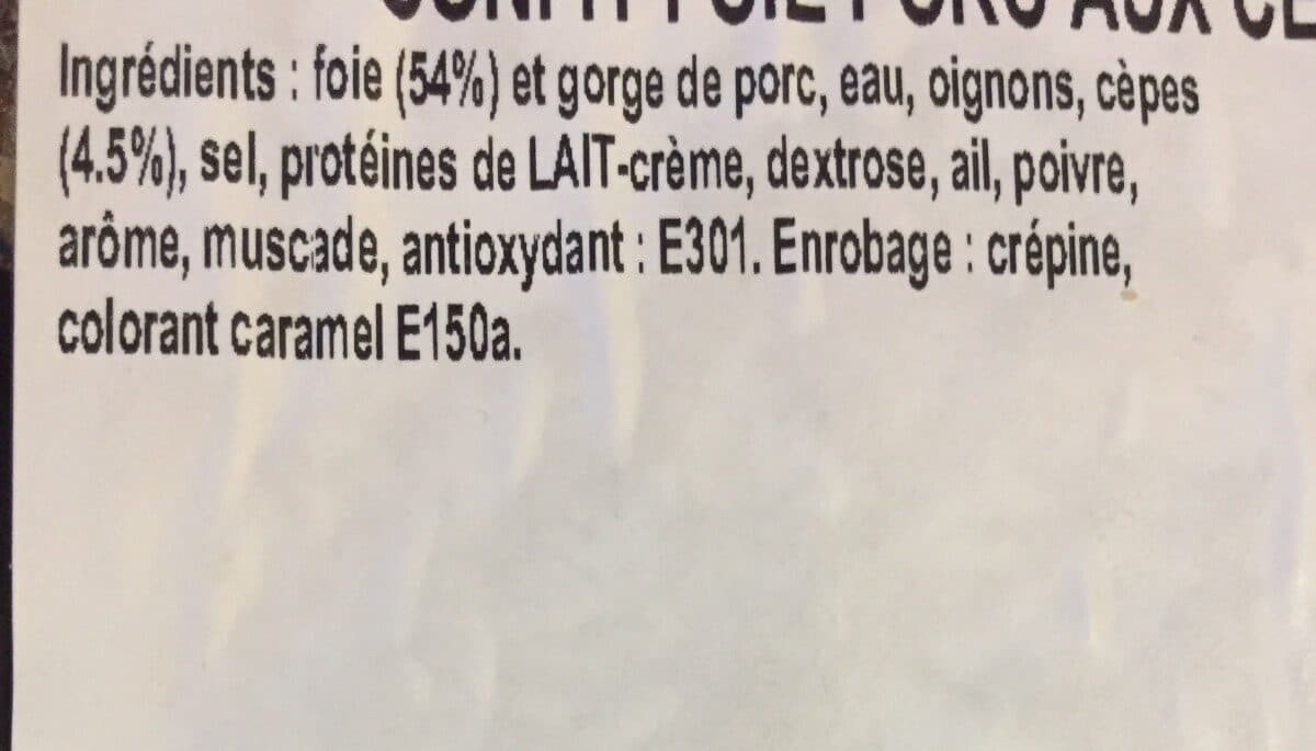 Open Food Facts Confit foie de porc aux cèpes à l'ancienne packshot
