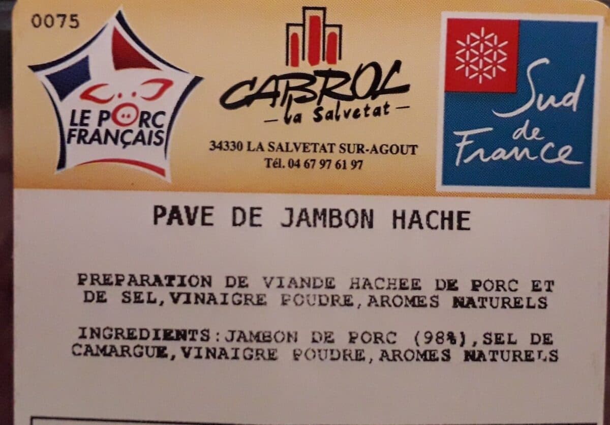 Open Food Facts Pavé de jambon haché packshot