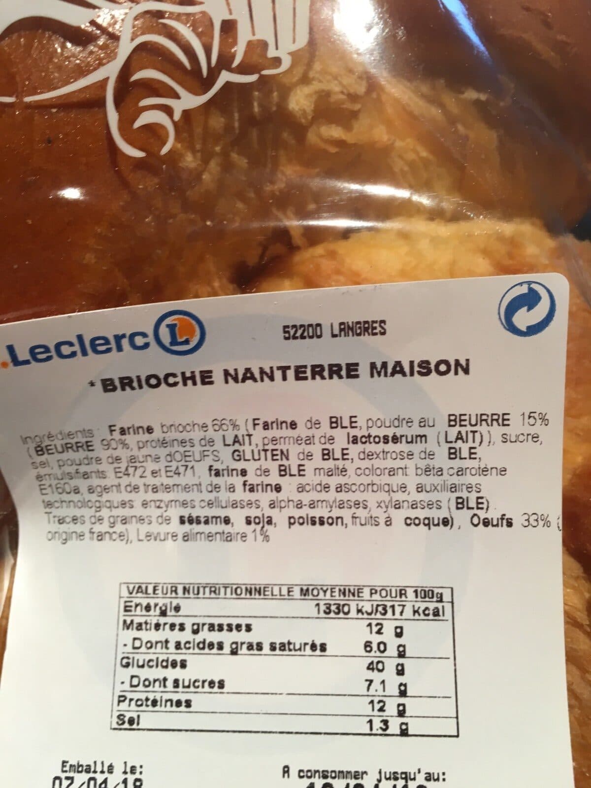 E.Leclerc Brioche Nanterre Maison packshot