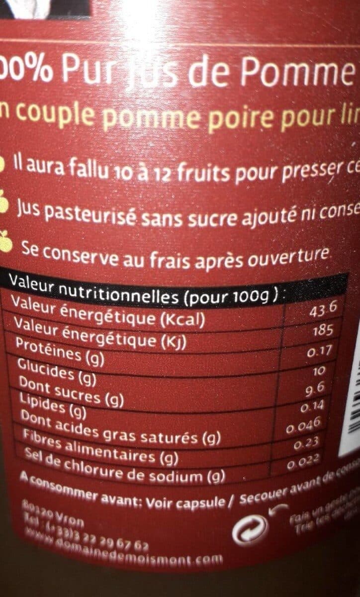 Domaine de Moismont Pomme et Poire 100% Pur Jus packshot