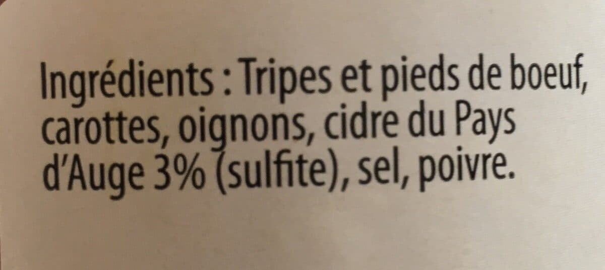 Saveur d'Auge Tripes au cidre du pays d’auge packshot