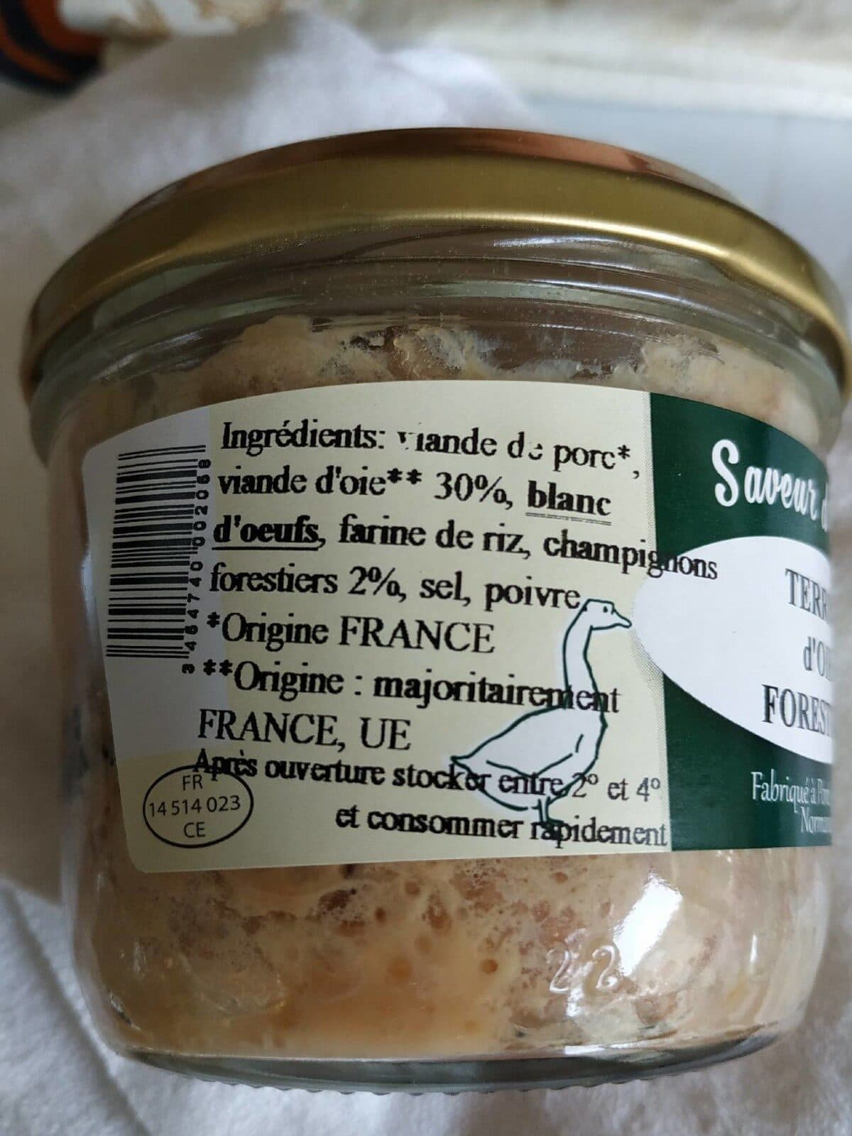 Saveur d'Auge 180G Terrine Oie Forestiere Saveur D'auge packshot
