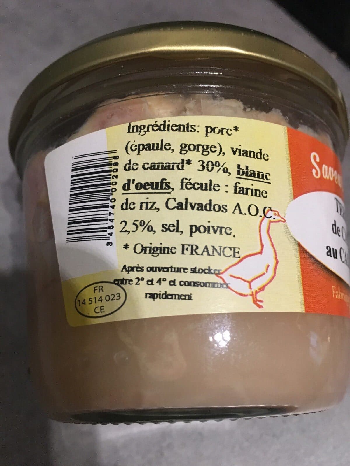 Saveur d'Auge Terrine de canard au calvados packshot
