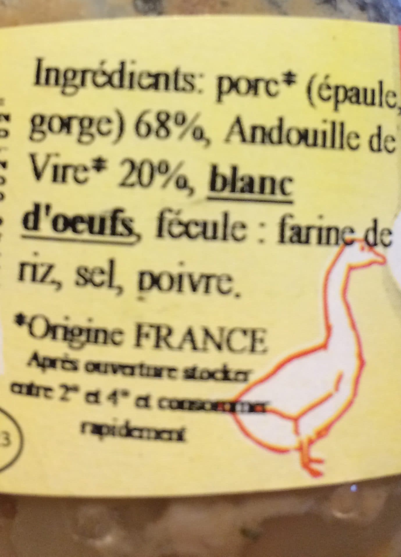 Saveur D’auge Terrine à l’andouille de Vire packshot