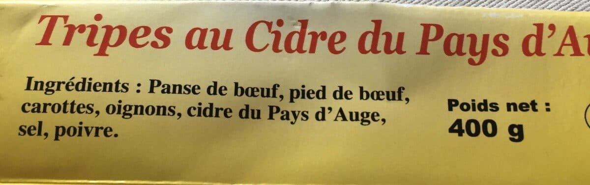 Saveur d'Auge Tripes au cidre du pays d'auge packshot