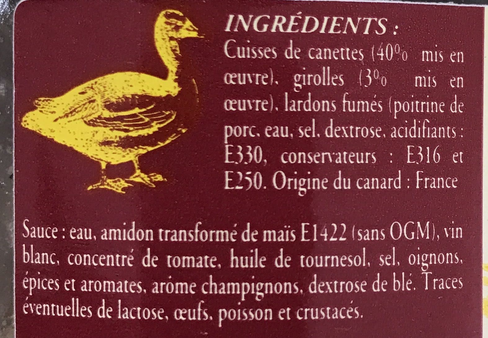 Castel Loubeyrac Canard forestier aux girolles packshot