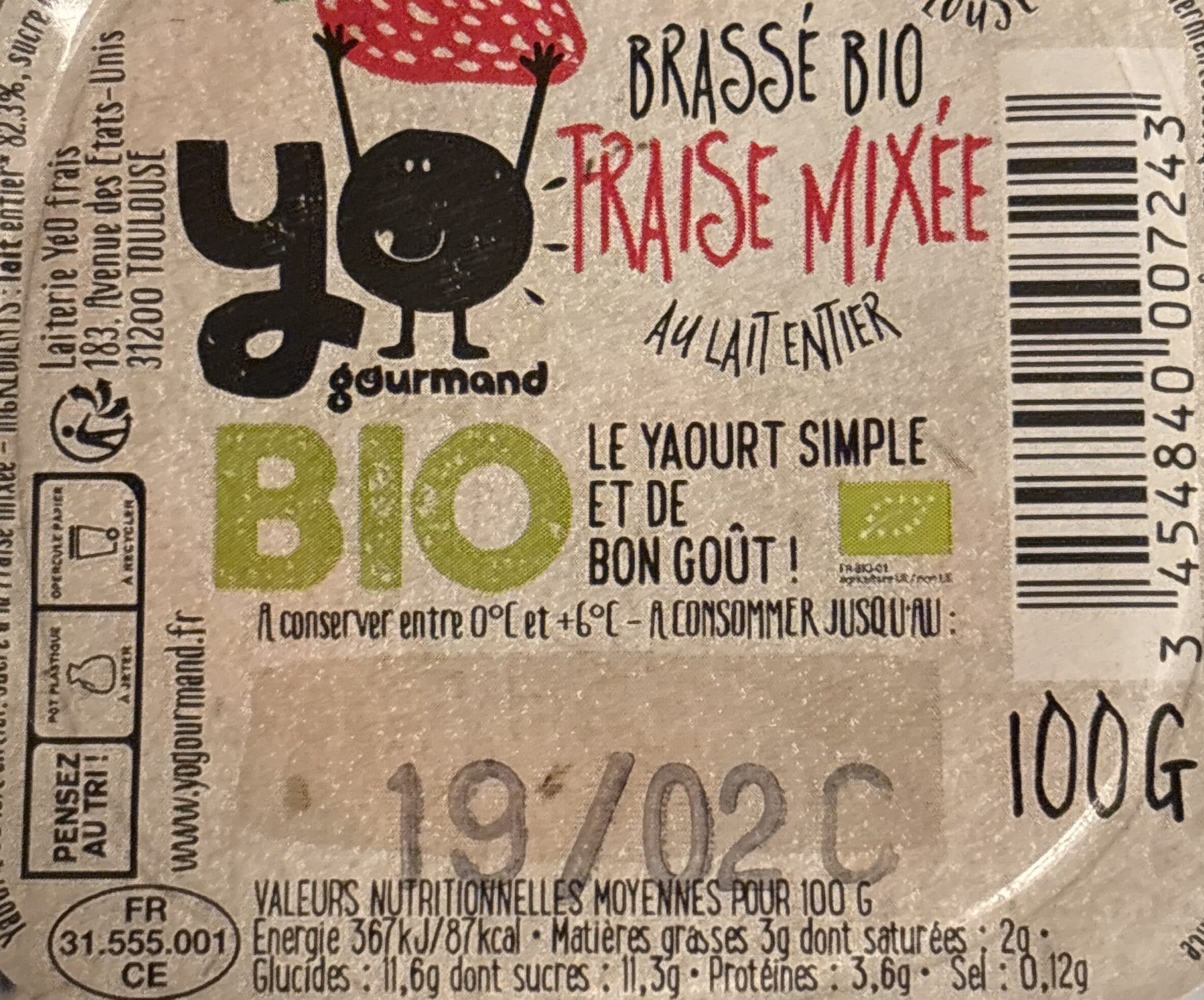 YOgourmand Mixe bio fraise packshot