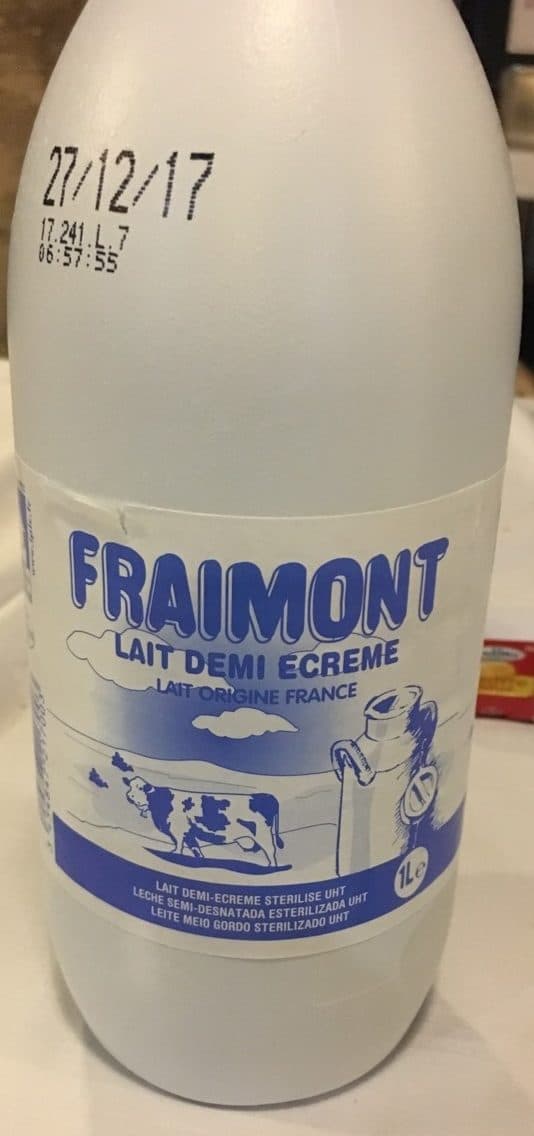 Fraimont Lait 1 / 2 écrémé Stérilisé Bouteille Plastique packshot