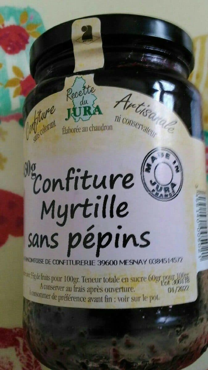 La Francomtoise de Confiturerie Confiture myrtilles sans pépins packshot