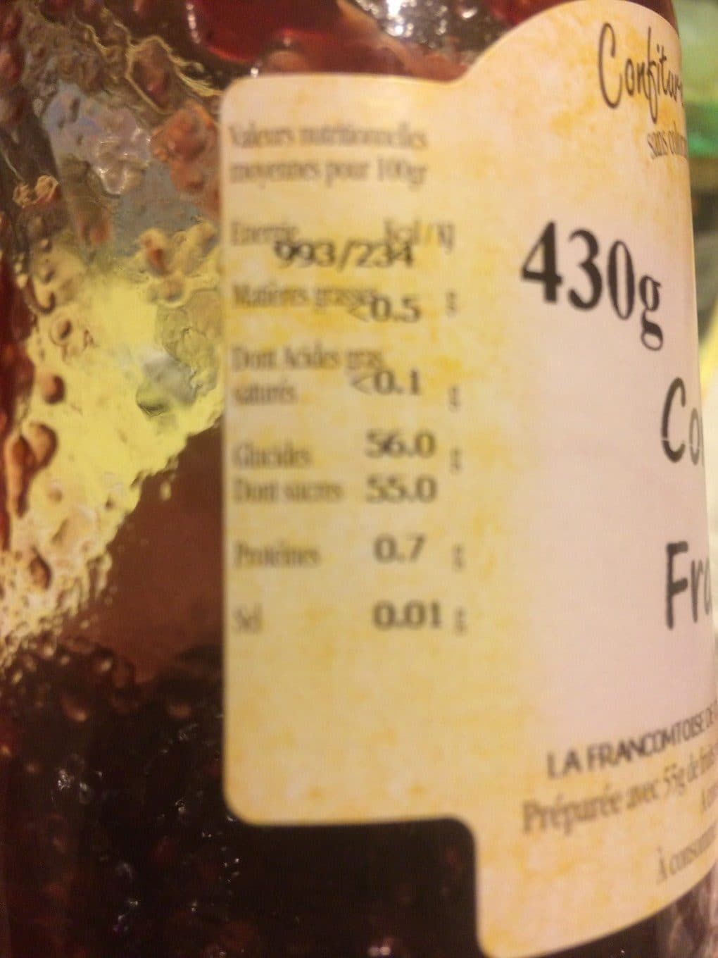La Francomtoise de Confiturerie Confiture de framboise packshot