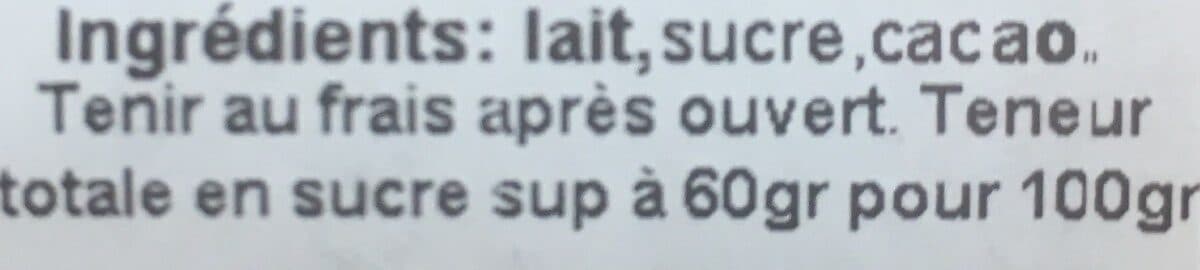 Open Food Facts Confiture de lait au chocolat packshot