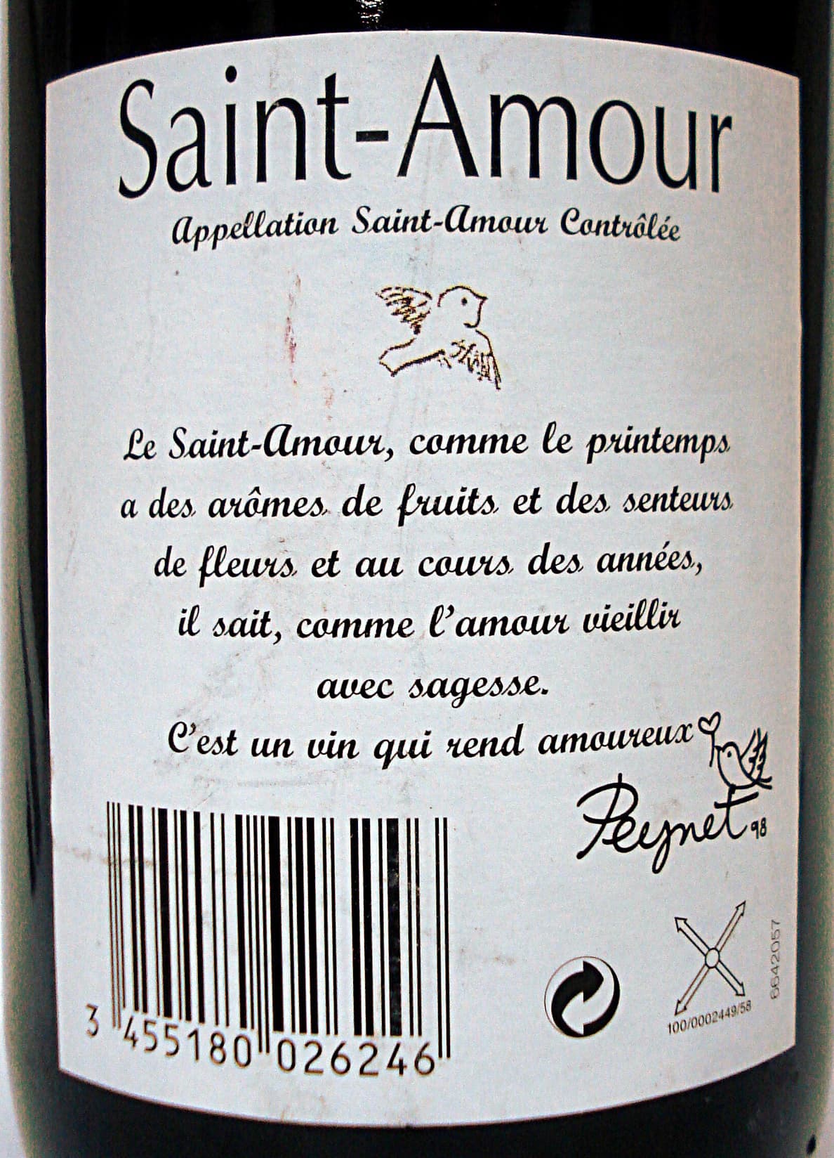 Vignes et terroirs du Beaujolais Saint-Amour 2000 packshot