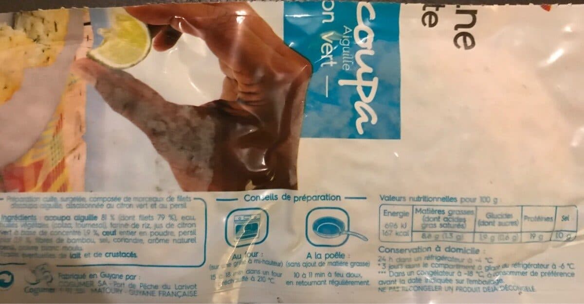 Open Food Facts Filets d'acoupa aiguille citron vert packshot