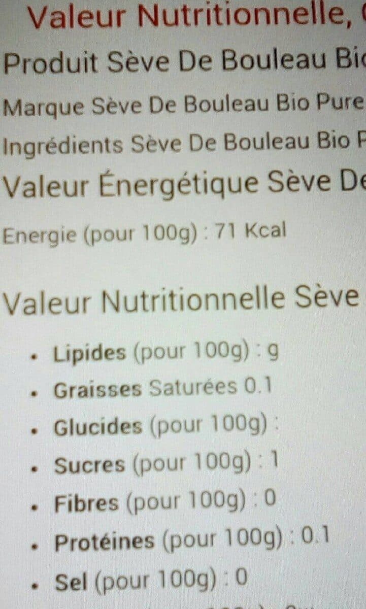 Open Food Facts Sève De Bouleau Bio packshot