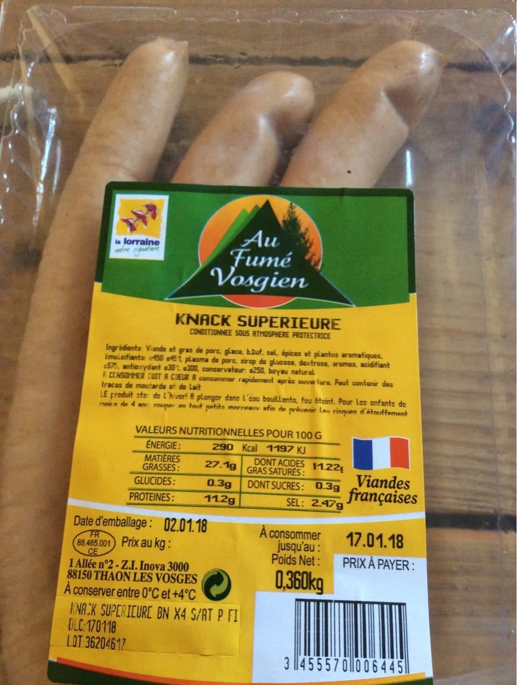 Au Fumé Vosgien Knack superieure packshot