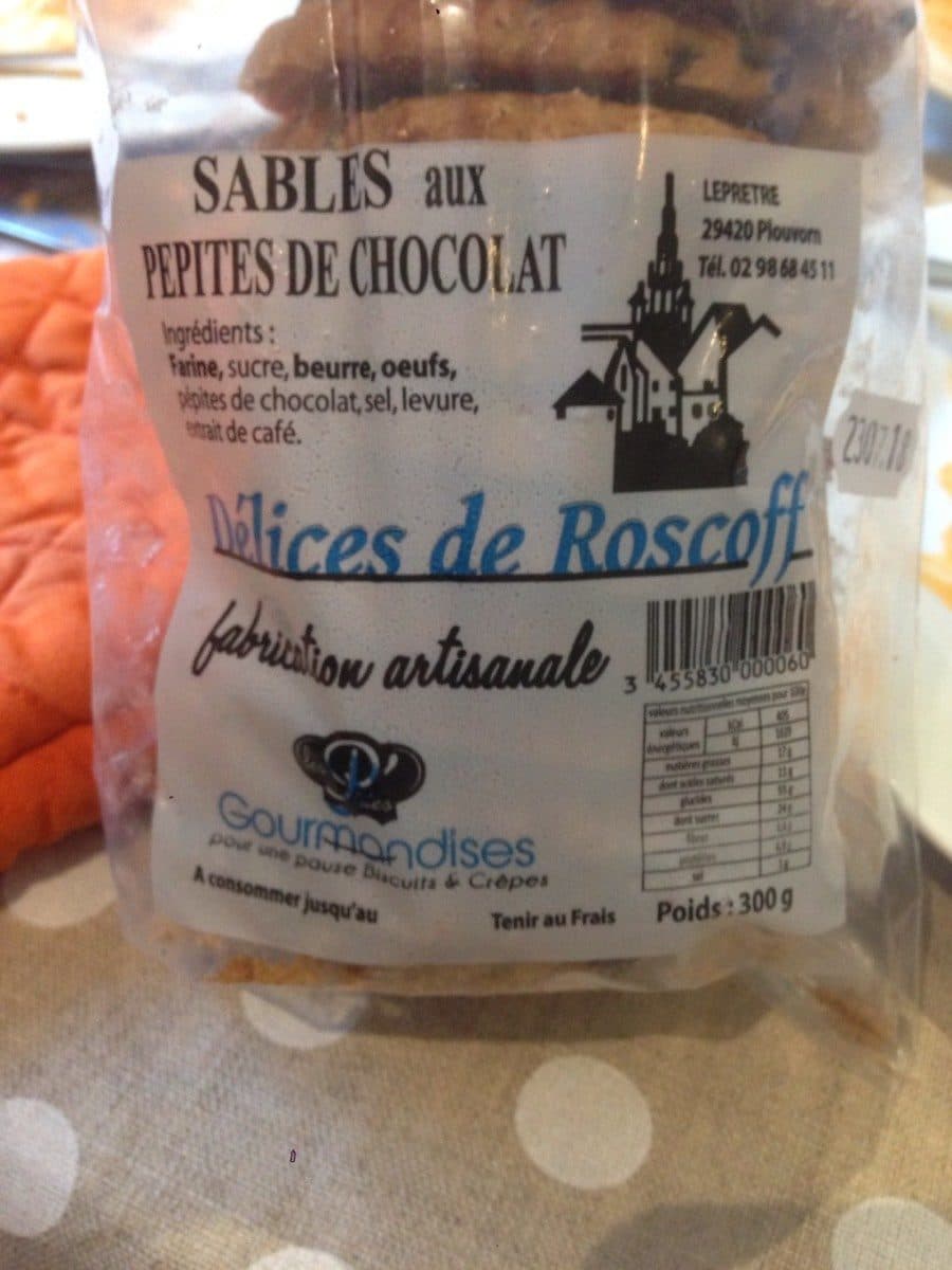 Open Food Facts Sablés aux pepites de chocolat packshot