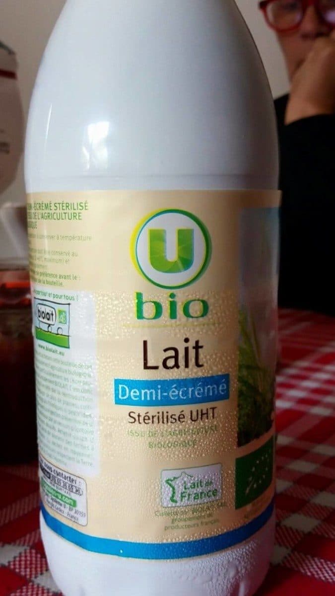 U Lait demi-ecreme bio packshot