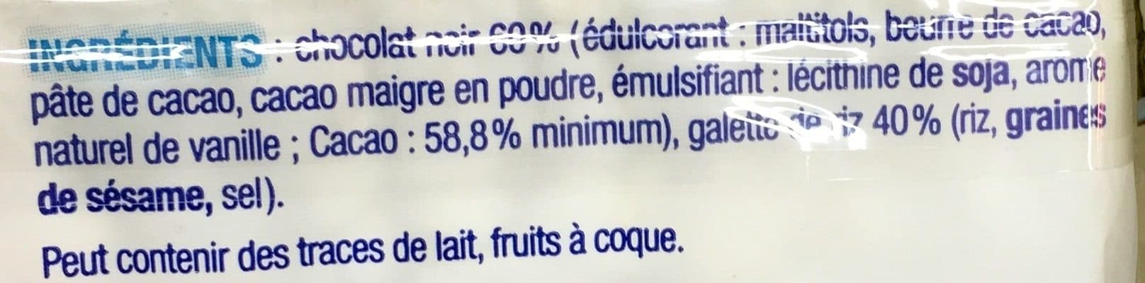Karéléa Maxi Galettes de Riz Chocolat Noir - Sans Sucres Ajoutés packshot