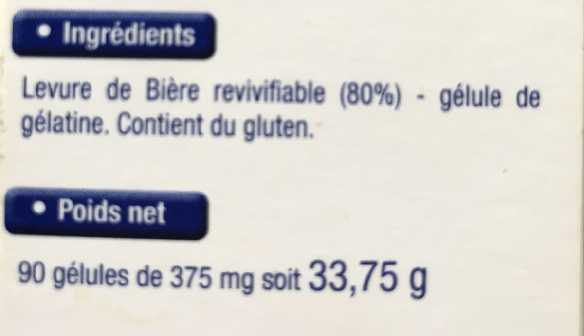 Open Food Facts Levure De Bière - Gélules- Maxi Format packshot