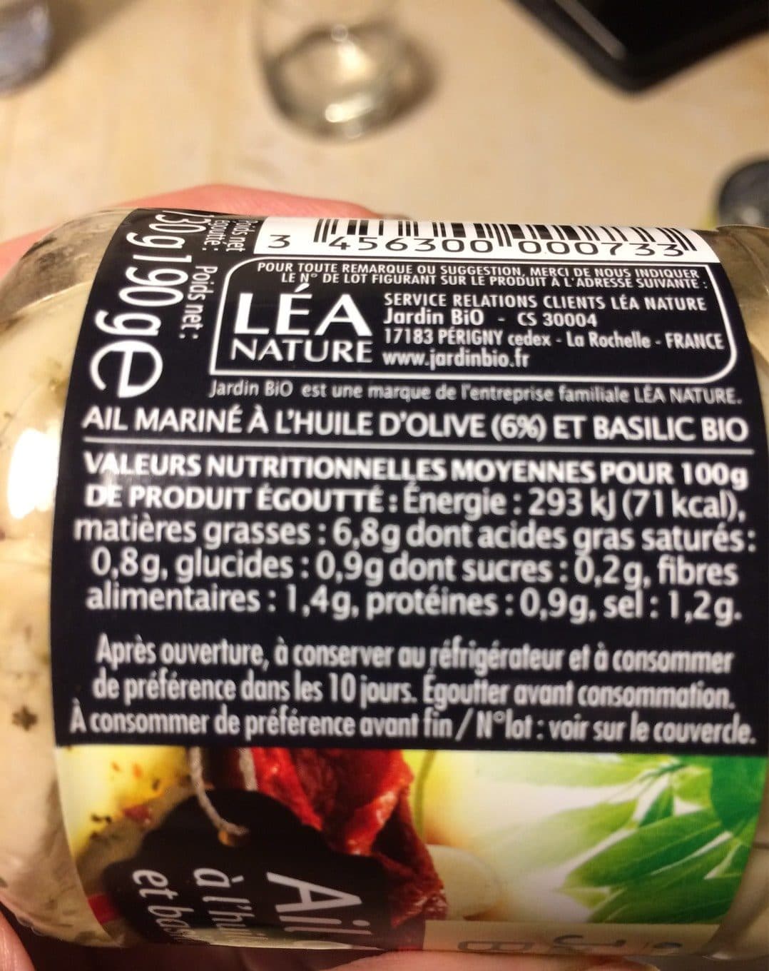 Jardin bio ail confit à l'huile d'olive et basilic packshot
