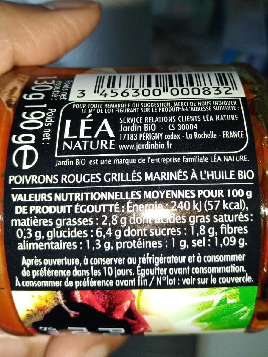 Jardin bio Poivrons rouges grillés packshot