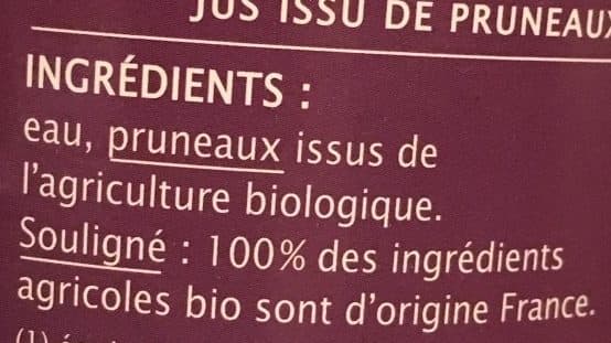 Jardin bio Jus de pruneau packshot