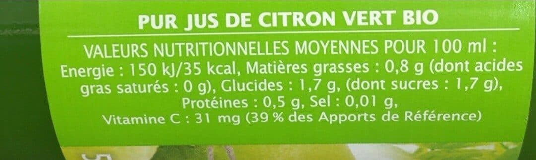 Jardin bio Pur jus citron vert packshot