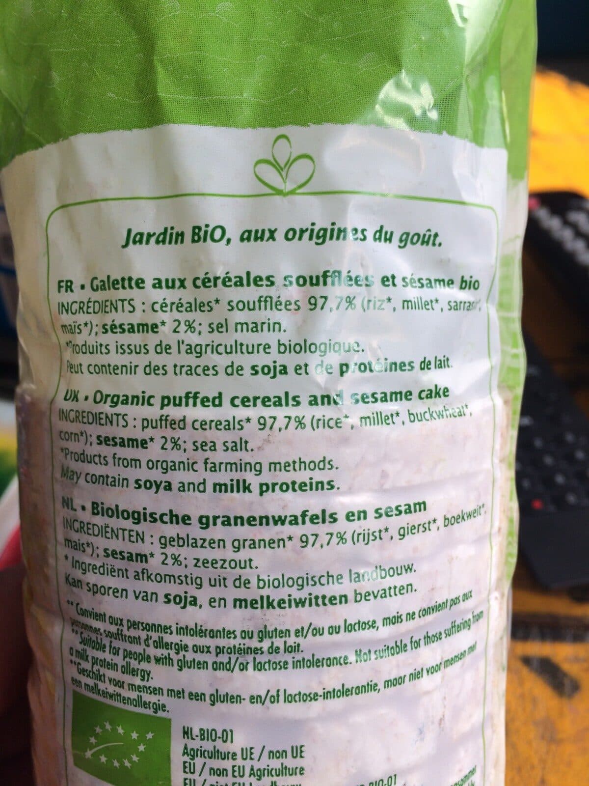 Jardin Bio Galettes Multicereales Sesame packshot