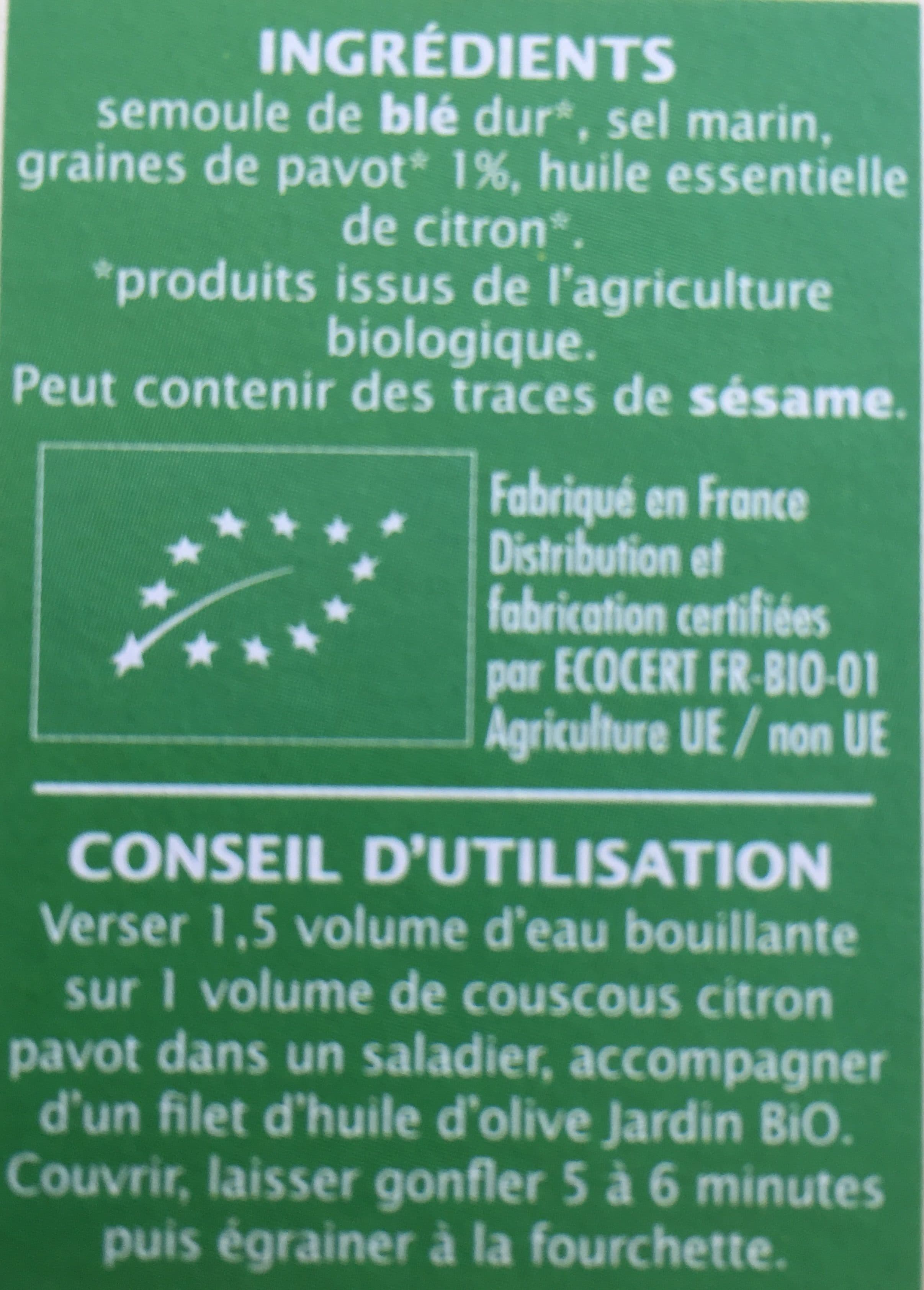 Lea Nature Couscous Citron & Pavot packshot