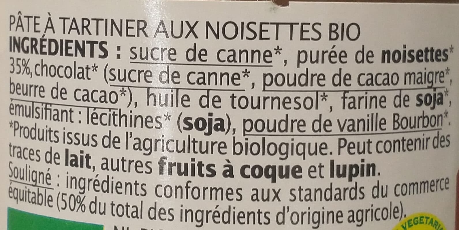 Jardin bio Pâte à tartiner 35% noisettes packshot