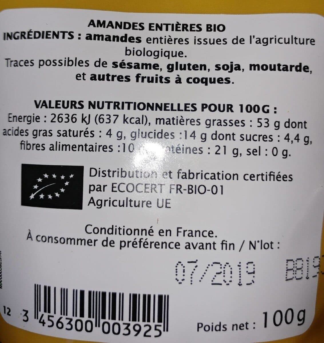 Jardin bio Amandes natures packshot